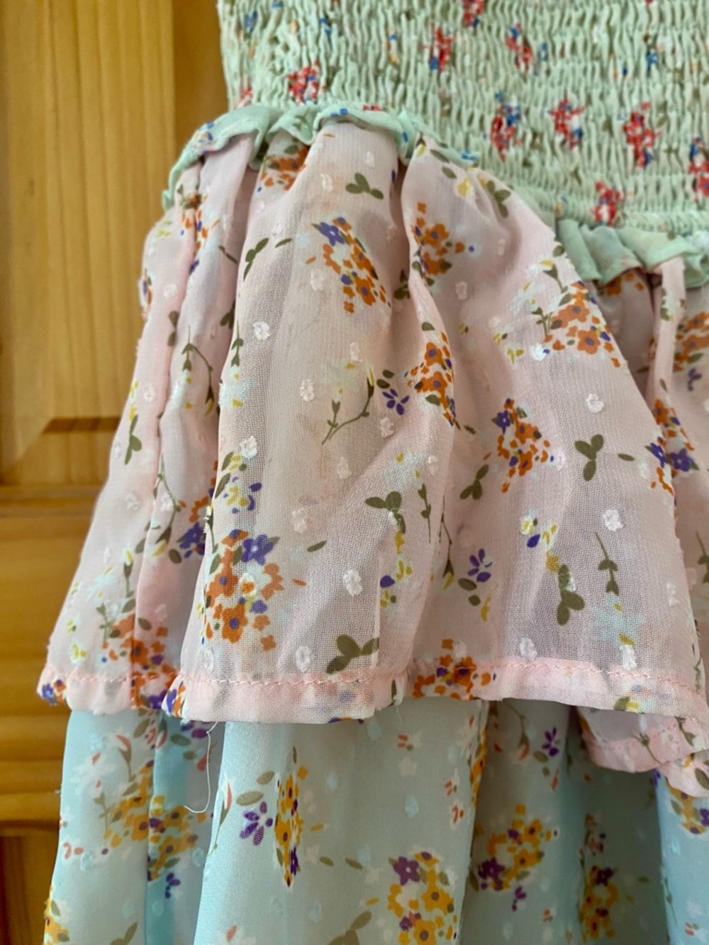 Beautiful Chaos Floral Ruffle Mini Skirt Smocked Waist Coquette Fairycore M - Picture 3 of 12